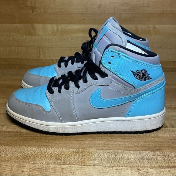 Nike Retro Air Jordan 1 High GS Tide Pool Teal Gray Shoes Size 7Y Womens 8.5 - Picture 2 of 7